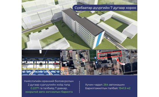 Хотын төвд 468 автомашины зогсоол барина